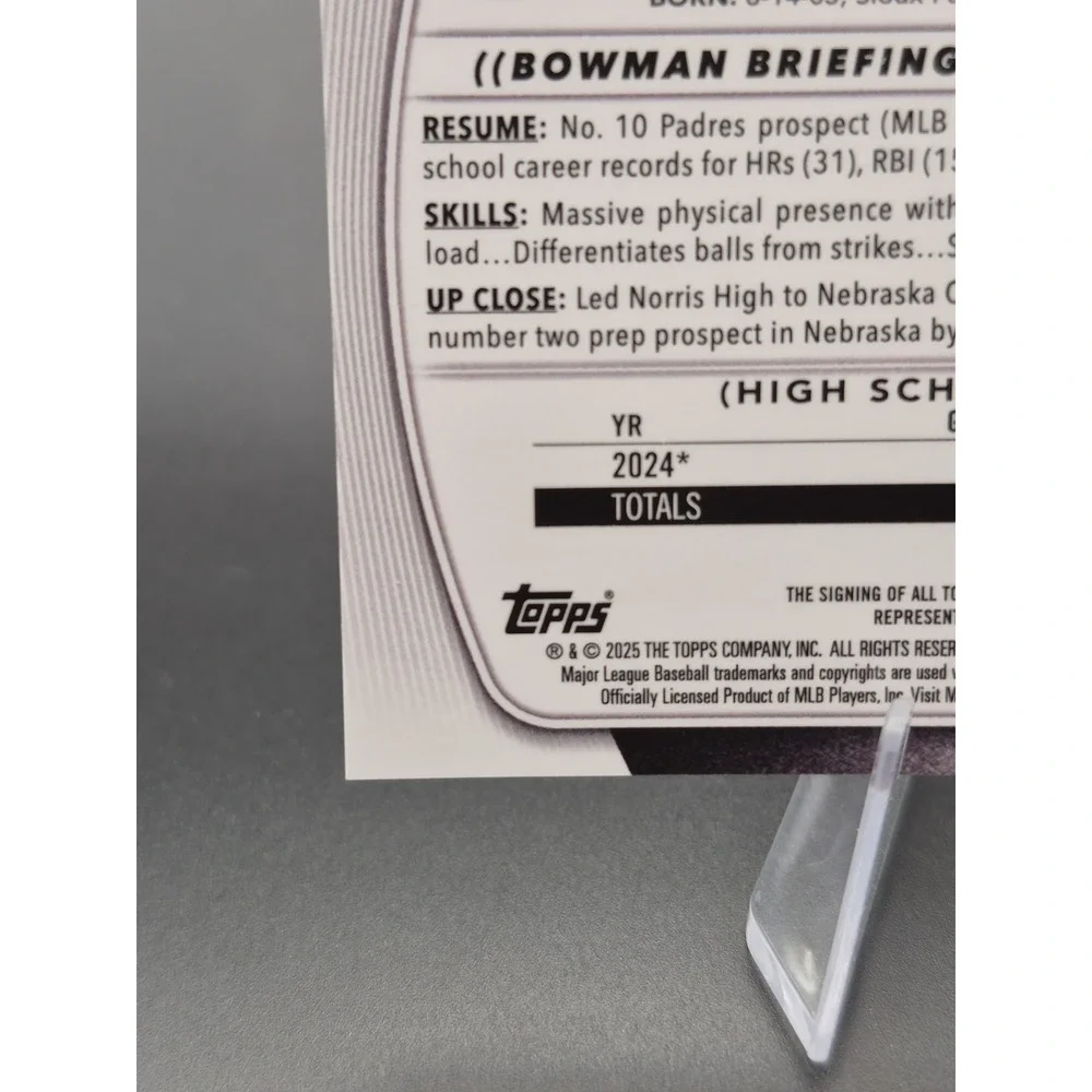 2025 Bowman Chrome Kale Fountain #CPA-KFO 1st Bowman True‎ Purple Auto /250 (AU)